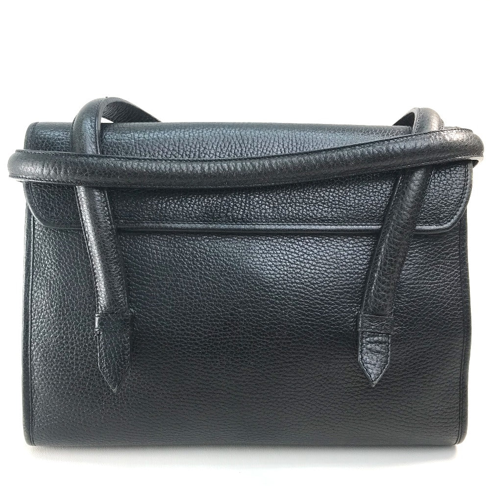 X Metal Chain Lock Women Leather Black Travel Bag