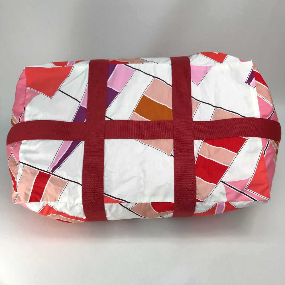 Hermes Tote Bag Cotton Type Beach Bag Cabas Drapeaux Red Pink