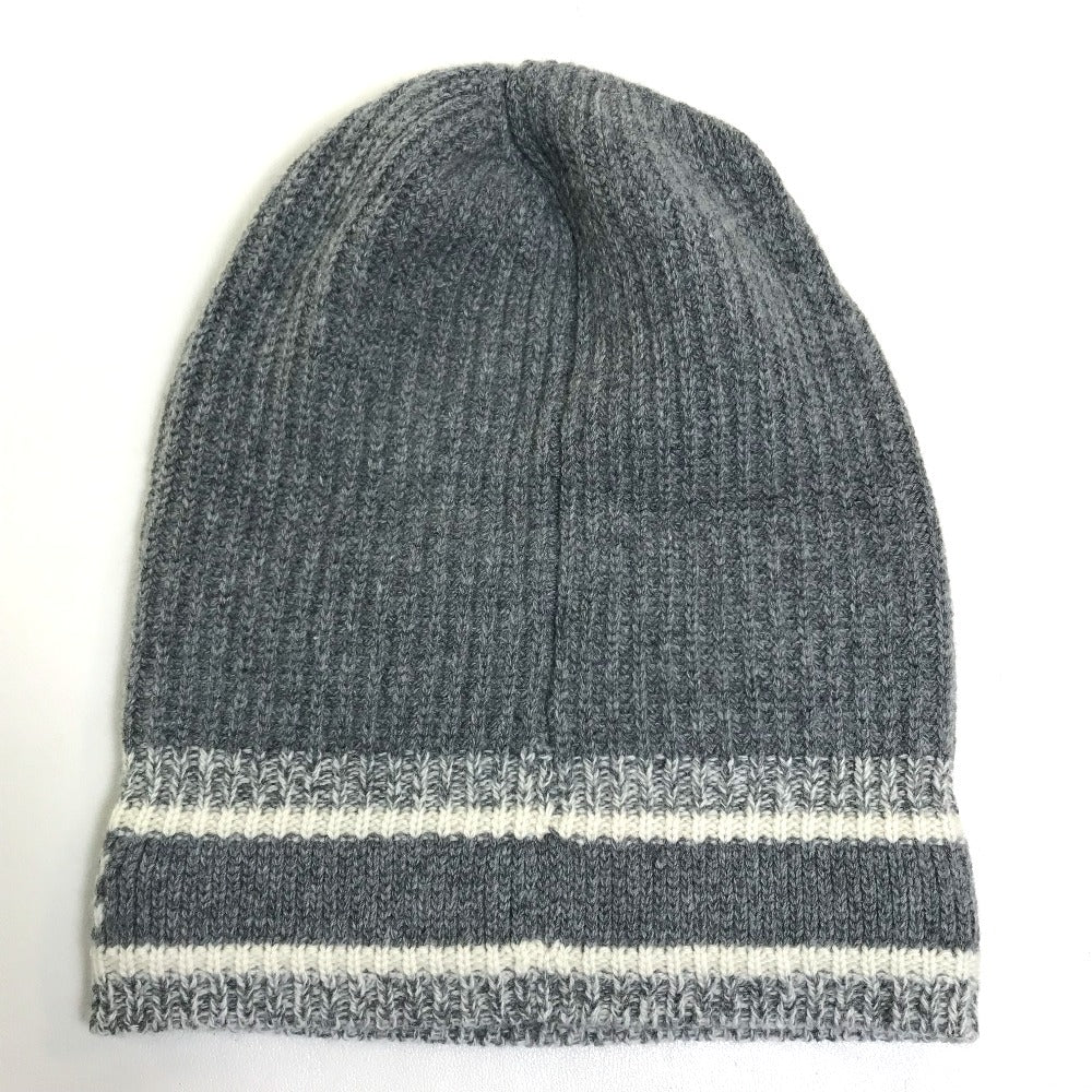Dior Christian Knit Hat Wool Cashmere Gray D White Logo Travel Bag