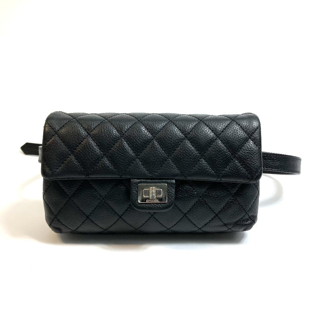 CHANEL Waist bag Soft caviar skin black 2.55 Matrasse Women  