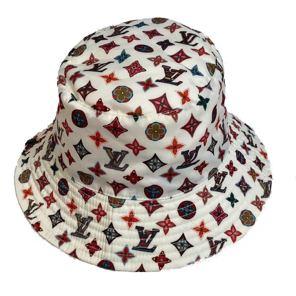 Louis Vuitton M76718 x Bob Lovely Gram Monogram Nylon White Multicolor Hat