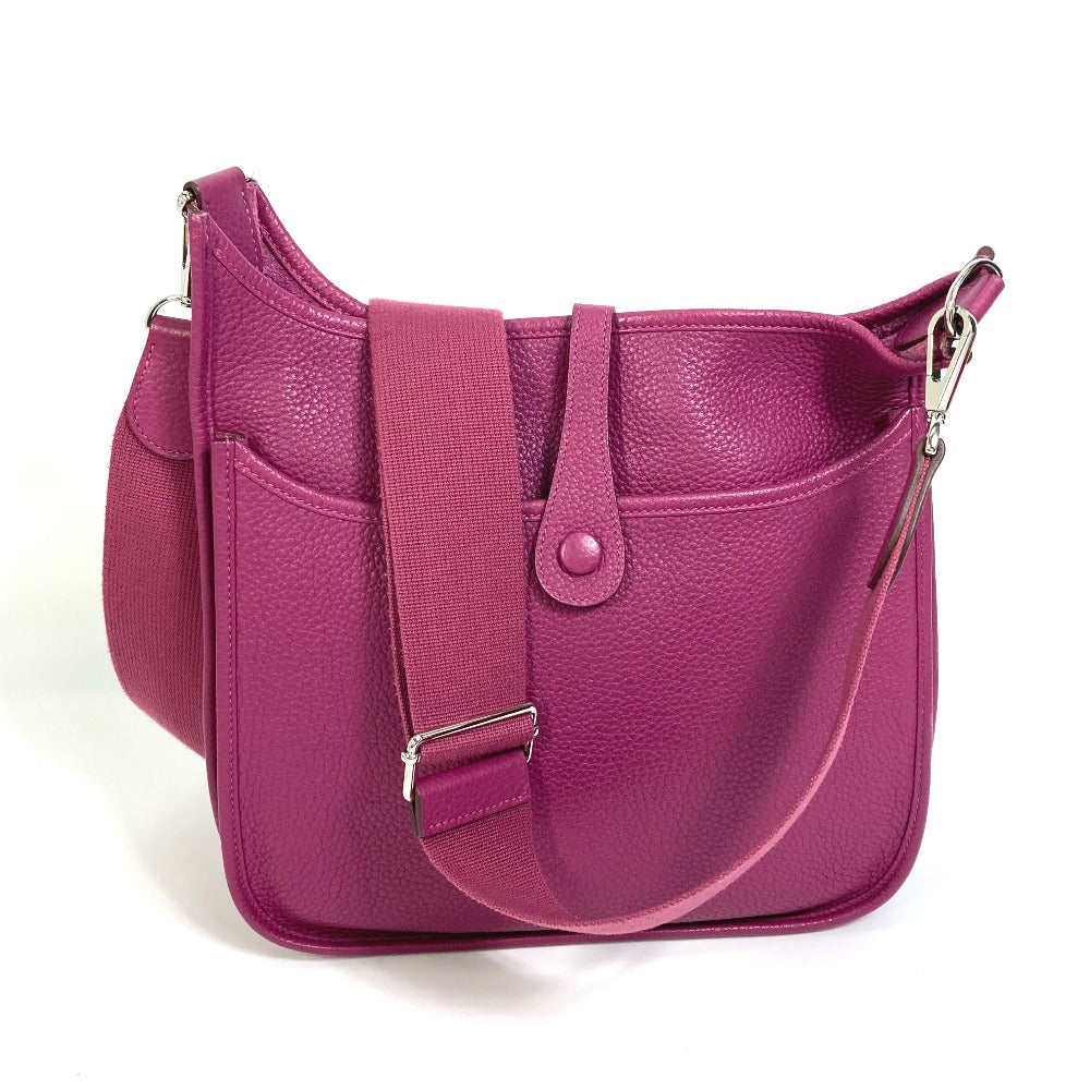 Hermes Shoulder Bag Taurillon Clemence Type Evelyn3 Pm Troyes Purple