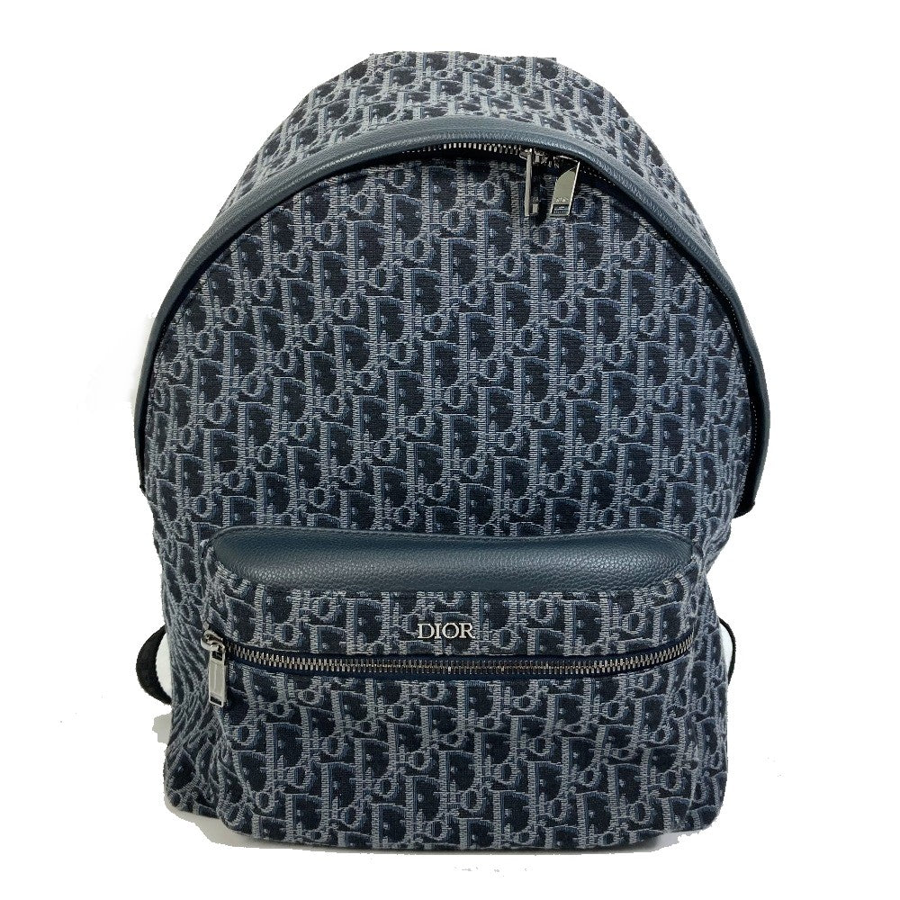 Dior Backpack Navy Trotter Oblique Backpack Mens Handbag Leather Canvas