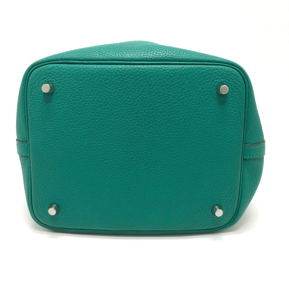 Hermes Handbag Taurillon Clemence Picotin Lock Eclat Mm Women Green Travel Bag