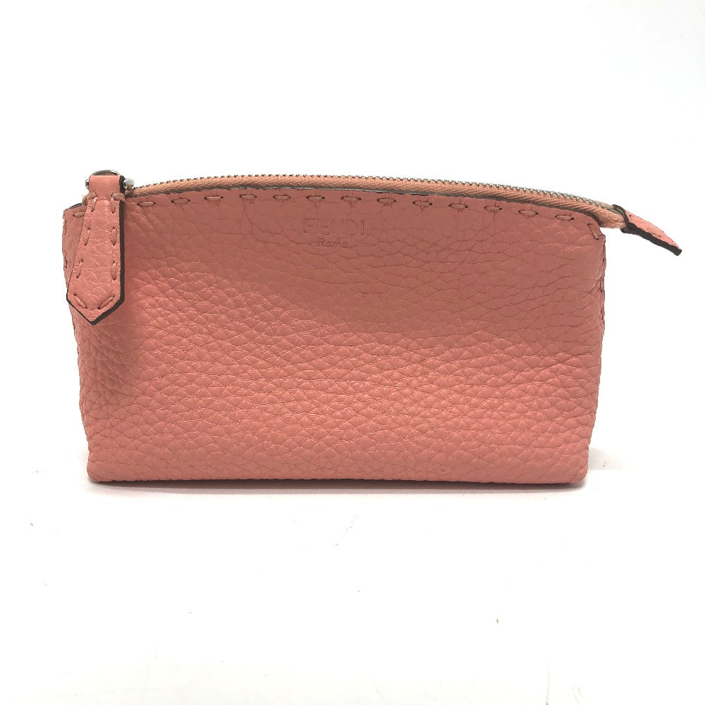 Fendi Pouch 8N0114 Celeria Women Handbag Leather Pink Travel Bag