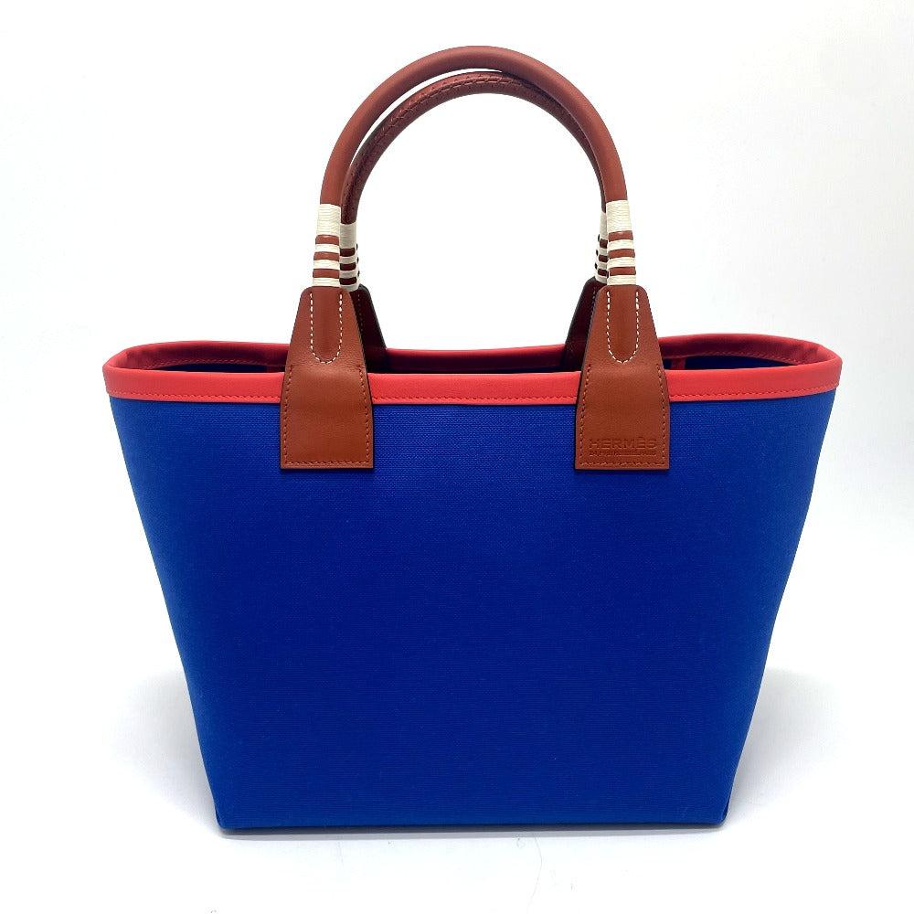 Hermes Handbag Toile Vaux Swift Steeple Women Blue Travel Bag