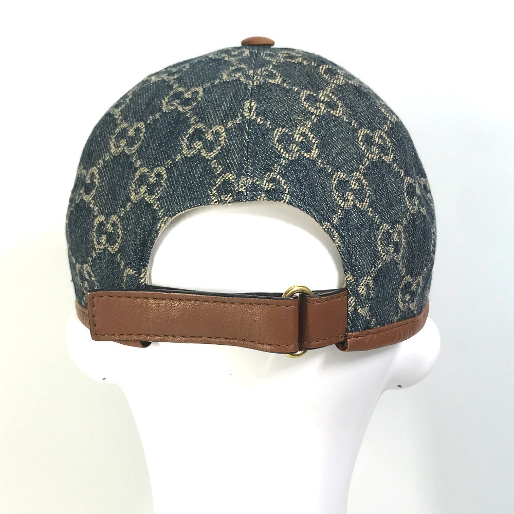 Gucci GG M 58cm Canvas Denim Navy Logo Hat