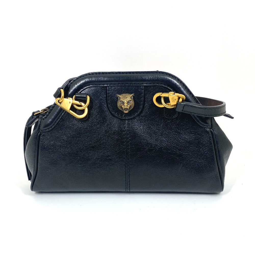 Gucci GG Marmont Liber Tiger Cat Leather Black Shoulder Bag