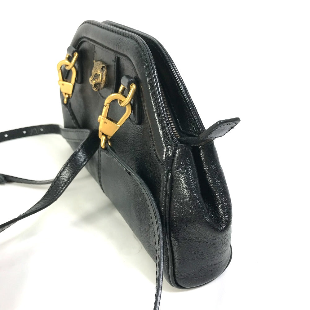 Gucci GG Marmont Liber Tiger Cat Leather Black Shoulder Bag