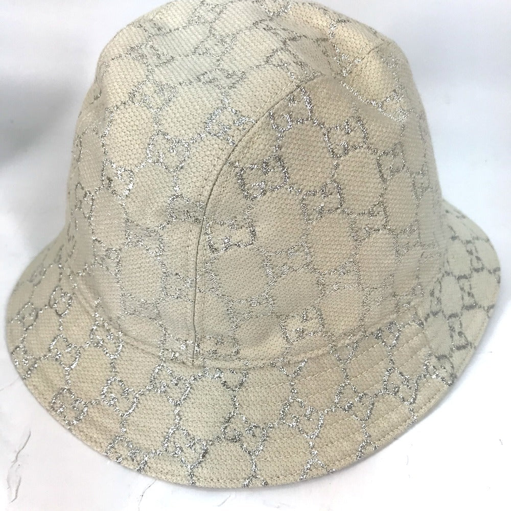 Gucci GG lame L 58 Cotton White Bucket Hat