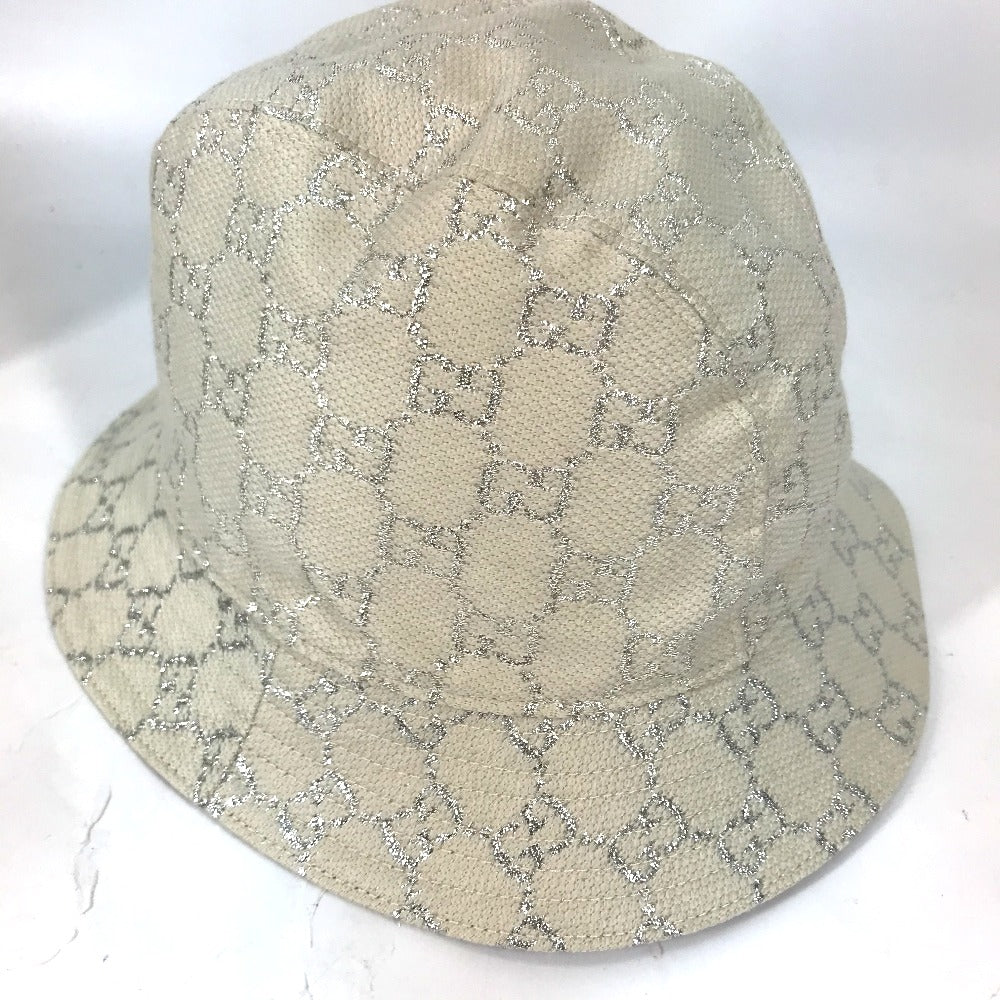 Gucci GG lame L 58 Cotton White Bucket Hat