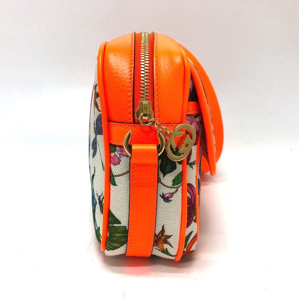 Gucci flora Leather Canvas Multicolor Shoulder Bag