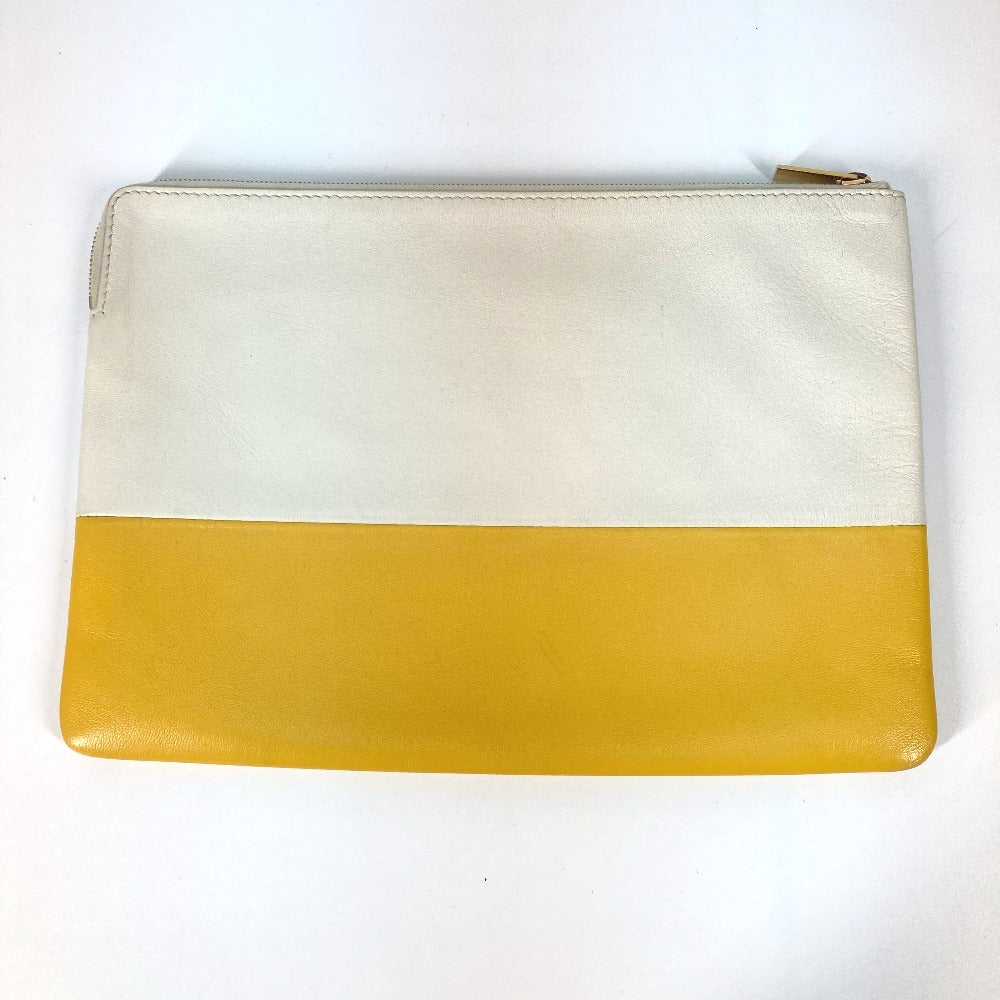 Clutch Bag X Yellow By Color Women Leather White