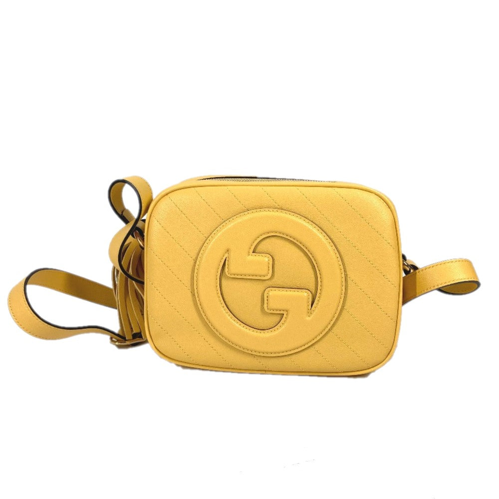 Gucci yellow Round interlocking G tassel Leather Shoulder Bag
