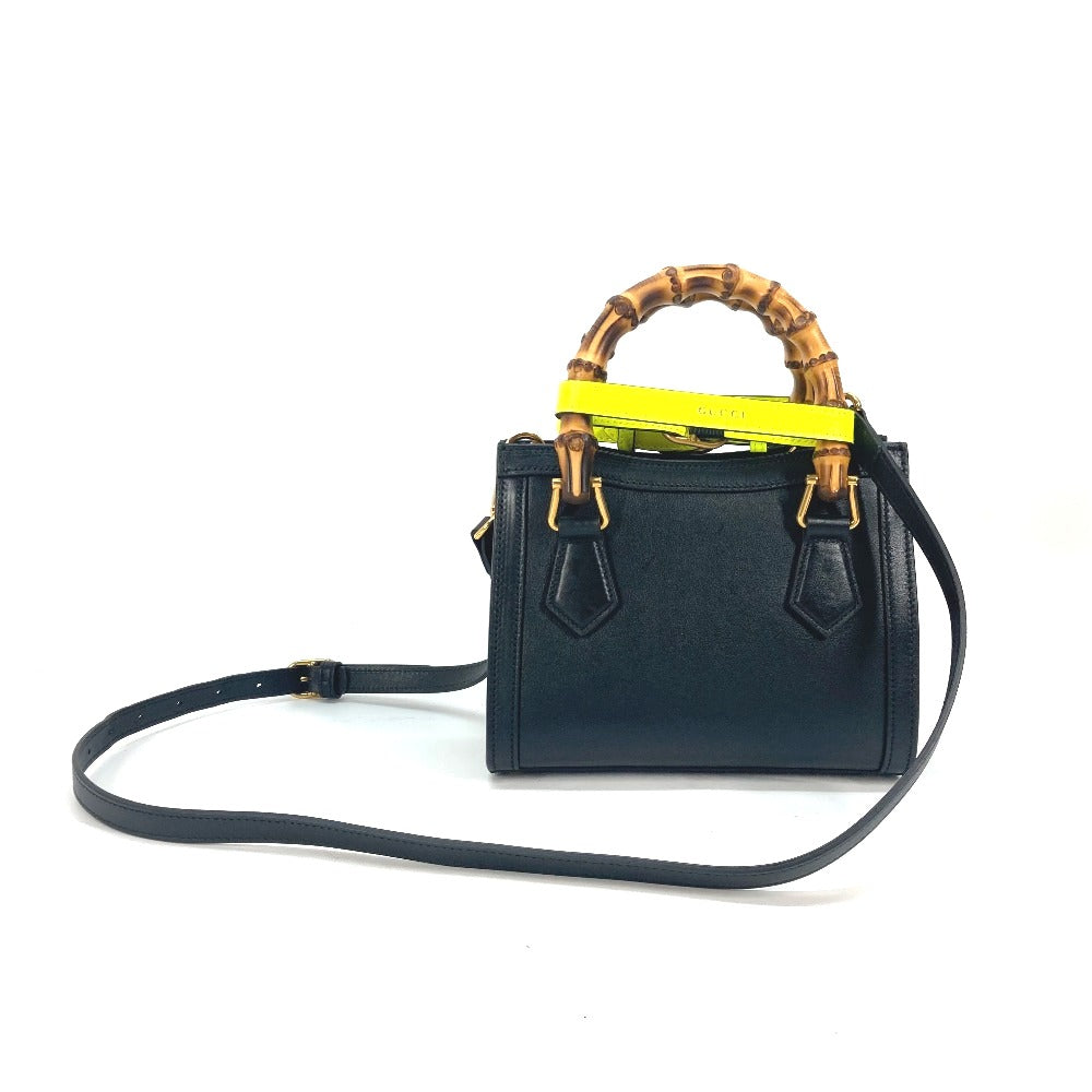 Gucci Neon color strap included Diana Leather Black Mini Tote Bag
