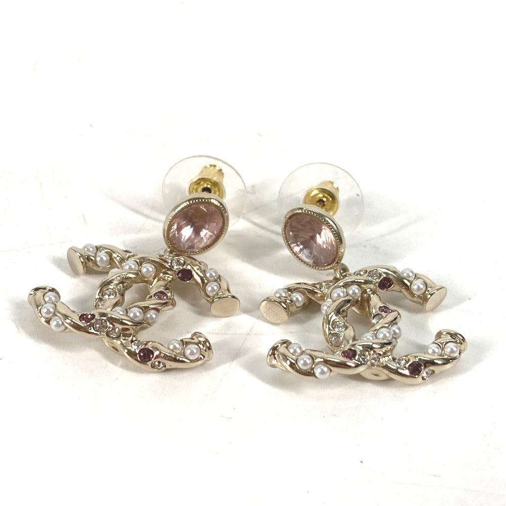 Chanel Pierce ABB511 ux Pearl Gold Jewelry