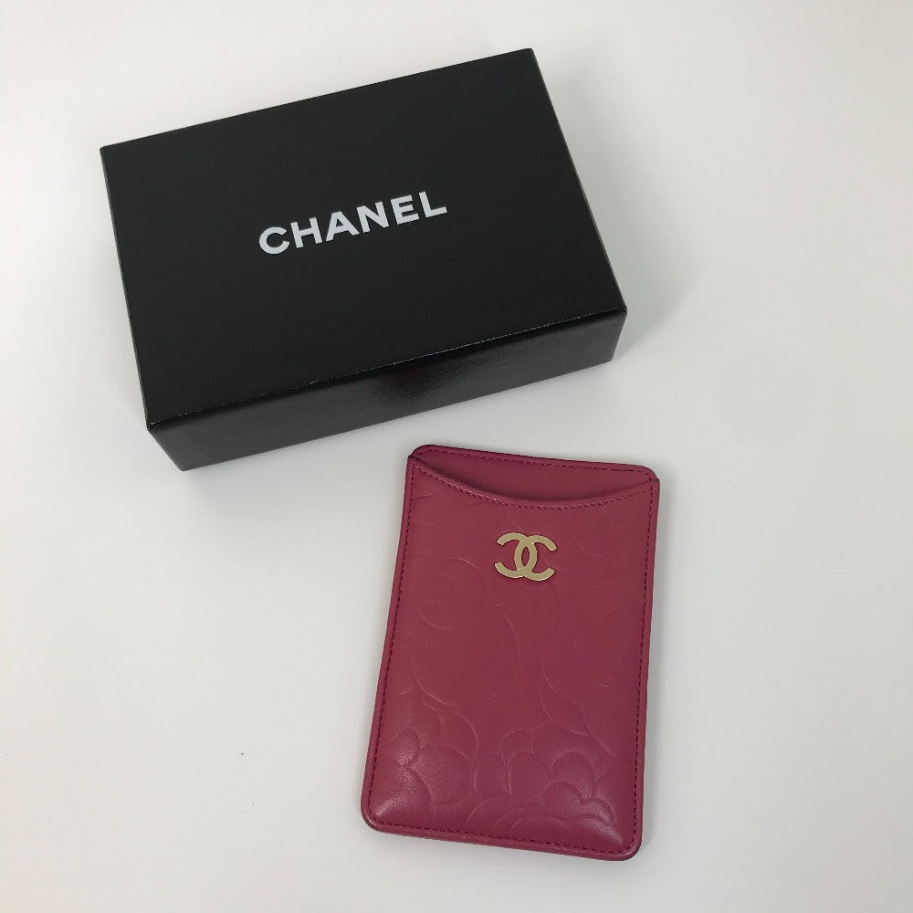 Chanel Card lambskin CC COCO Mark Camellia Pink Wallet Case
