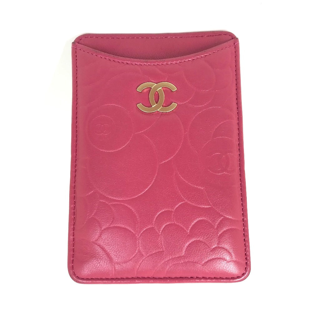 Chanel Card lambskin CC COCO Mark Camellia Pink Wallet Case