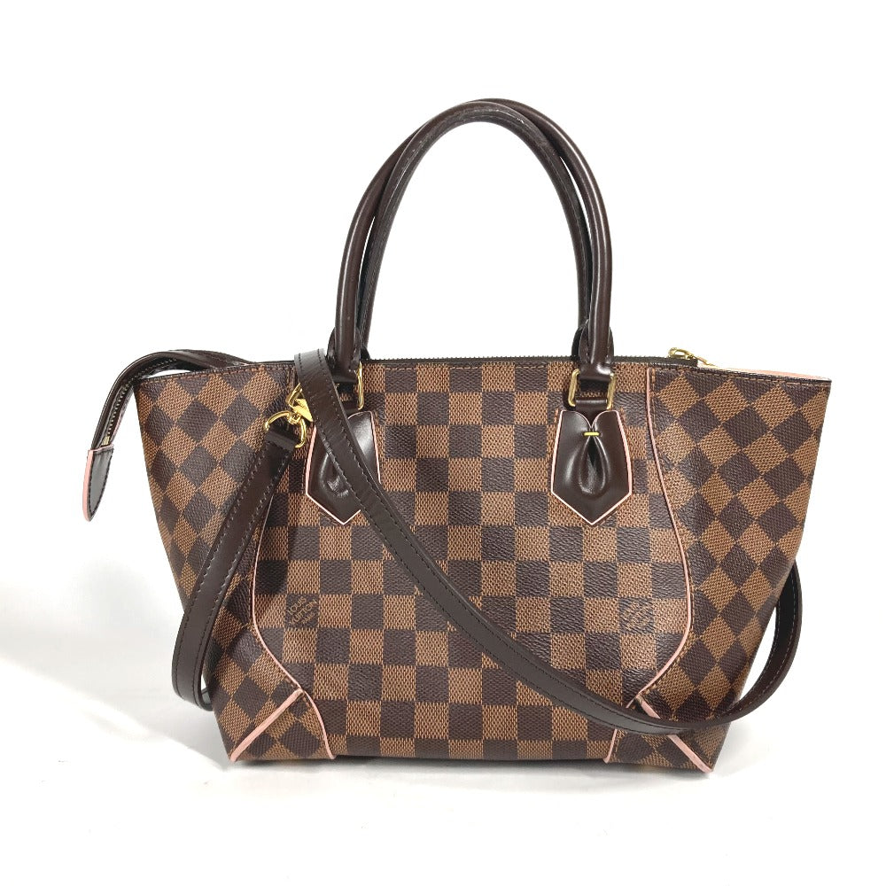 Louis Vuitton N41554 Damier x Damier Kaisa Canvas Brown Pink Handbag