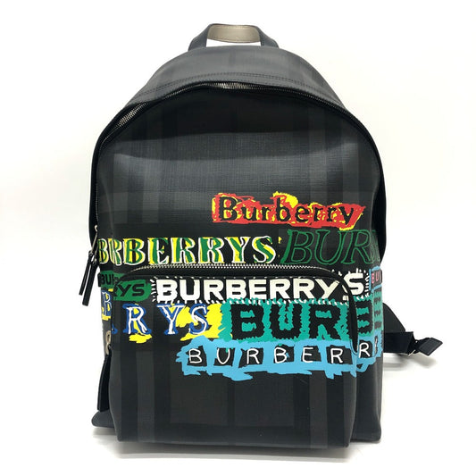 Burberry Backpack Pvc Graphic Women Gray