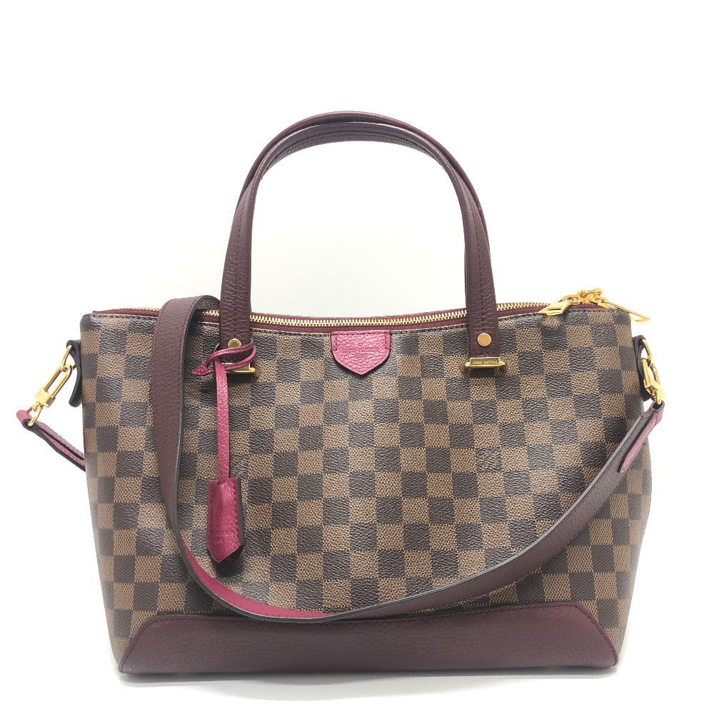 Louis Vuitton N41015 Damier x Damier Hyde Canvas Brown Pink Handbag