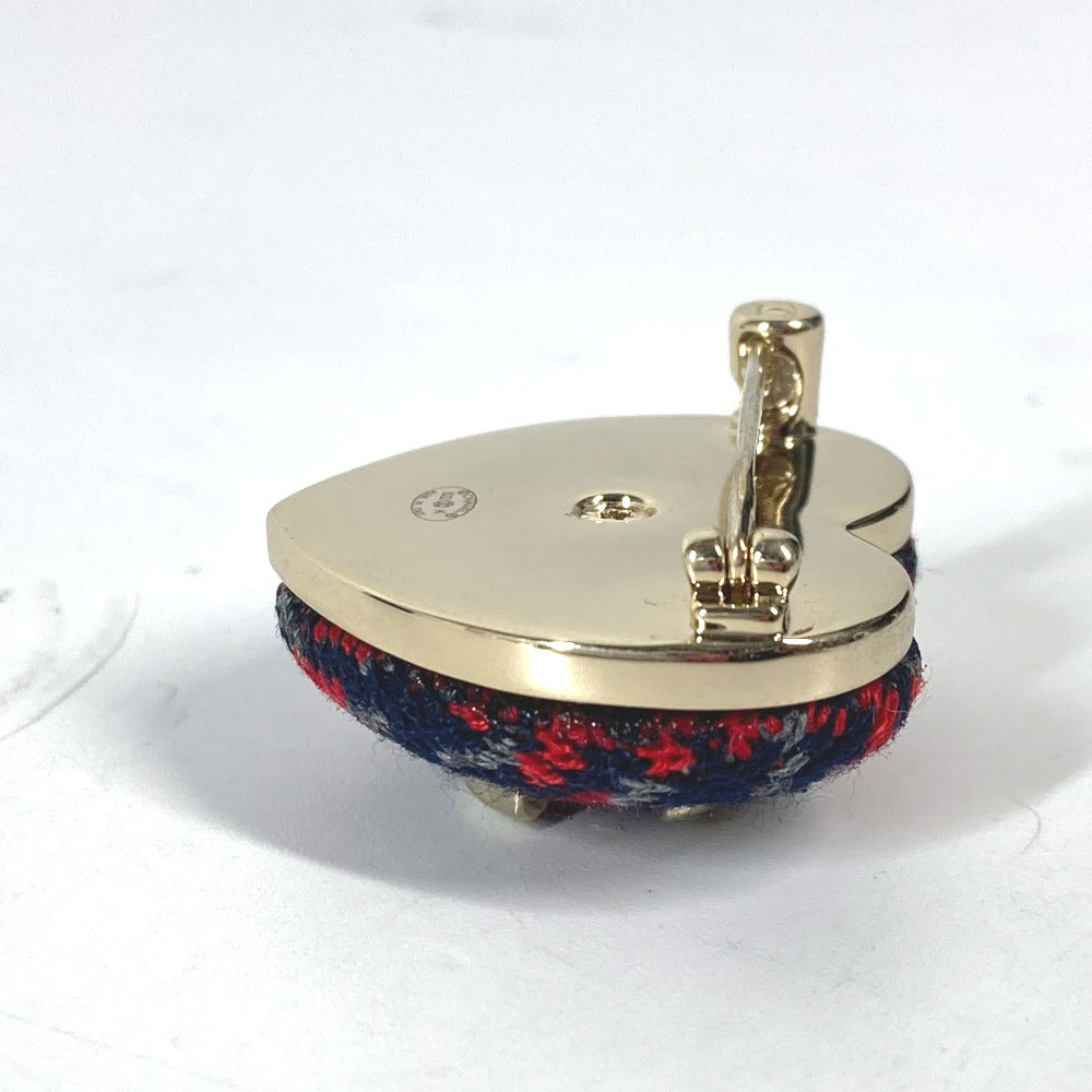Chanel Brooch tweed Navy x B22K Heart Red Handbag
