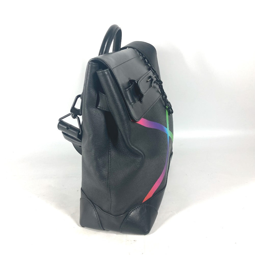 Louis Vuitton M30339 Taiga rainbow Steamer Leather Black Handbag