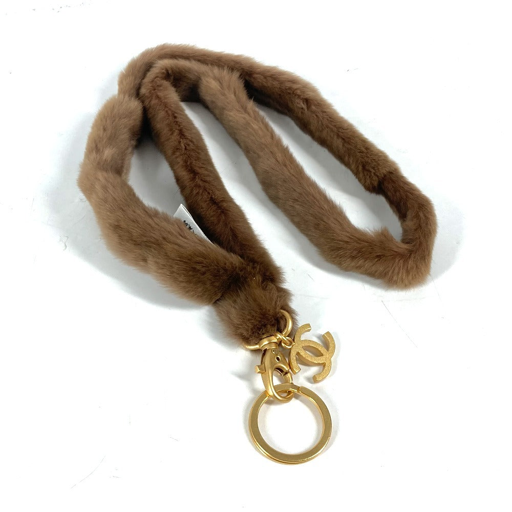 Chanel Wiesel fur CC COCO Mark Fur Brown Handbag