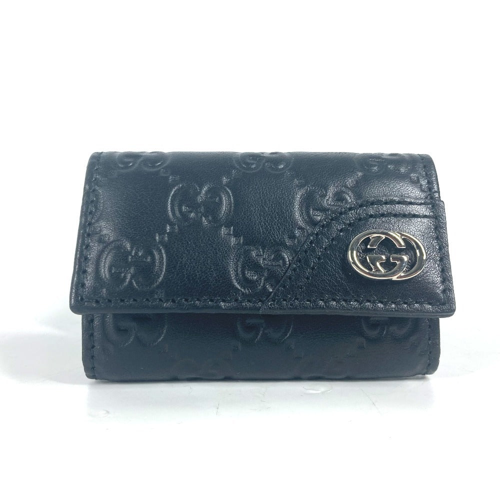 Gucci Key holder Sima Guccisima Leather Black Key Chain