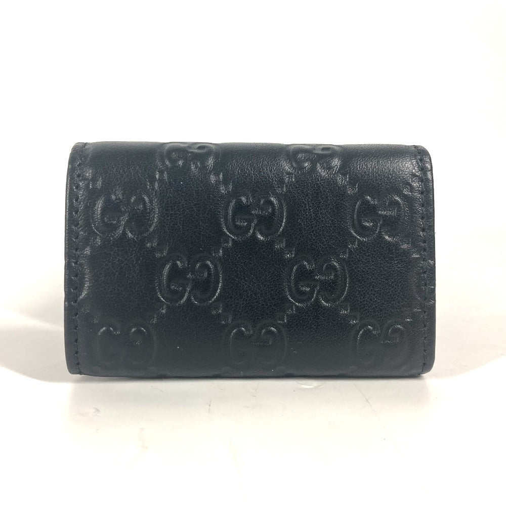Gucci Key holder Sima Guccisima Leather Black Key Chain
