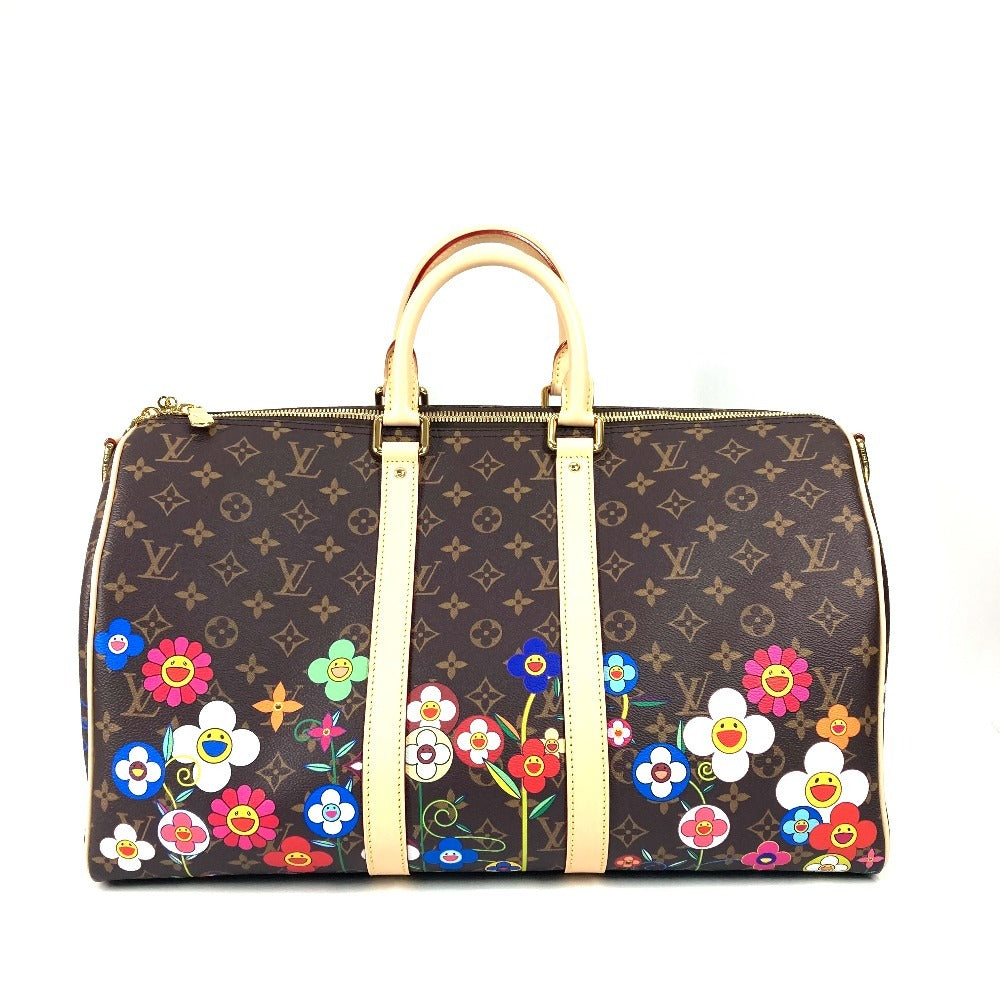 Louis Vuitton Boston Duffel M14182 Takashi Murakami Monogram Canvas Brown Travel Bag