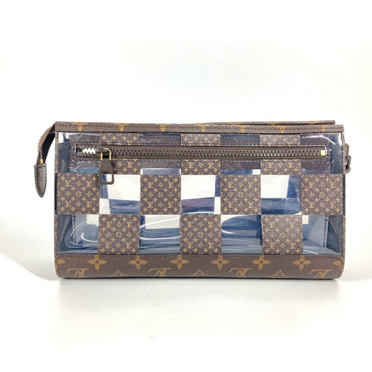 Louis Vuitton M81588 Plastics Chess Damier stand Monogram Canvas Brown Clutch Bag