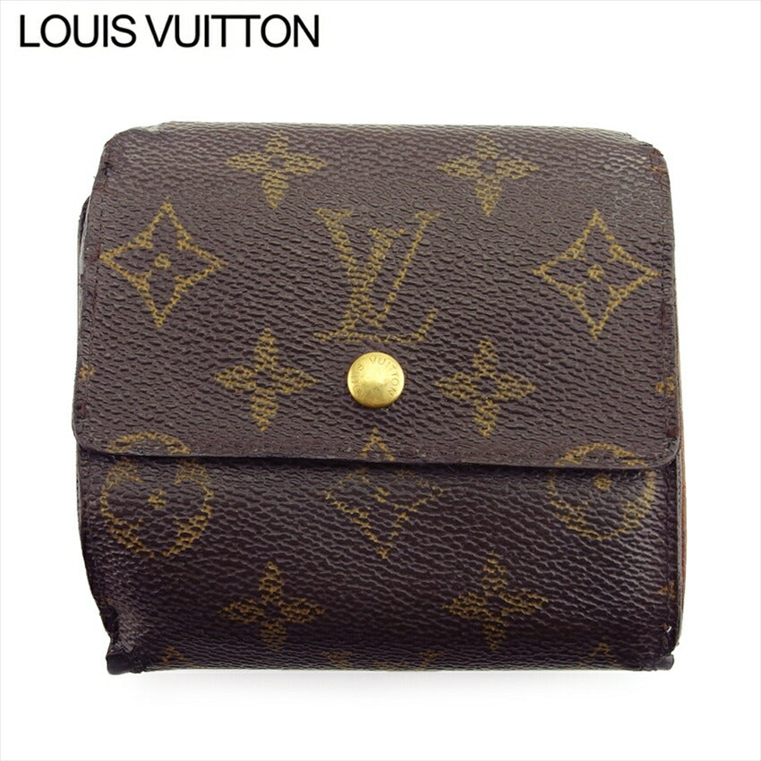 Louis Vuitton Bifold M61652 Porte Monnaie Billets Brown Beige Gold Wallet Case E16938