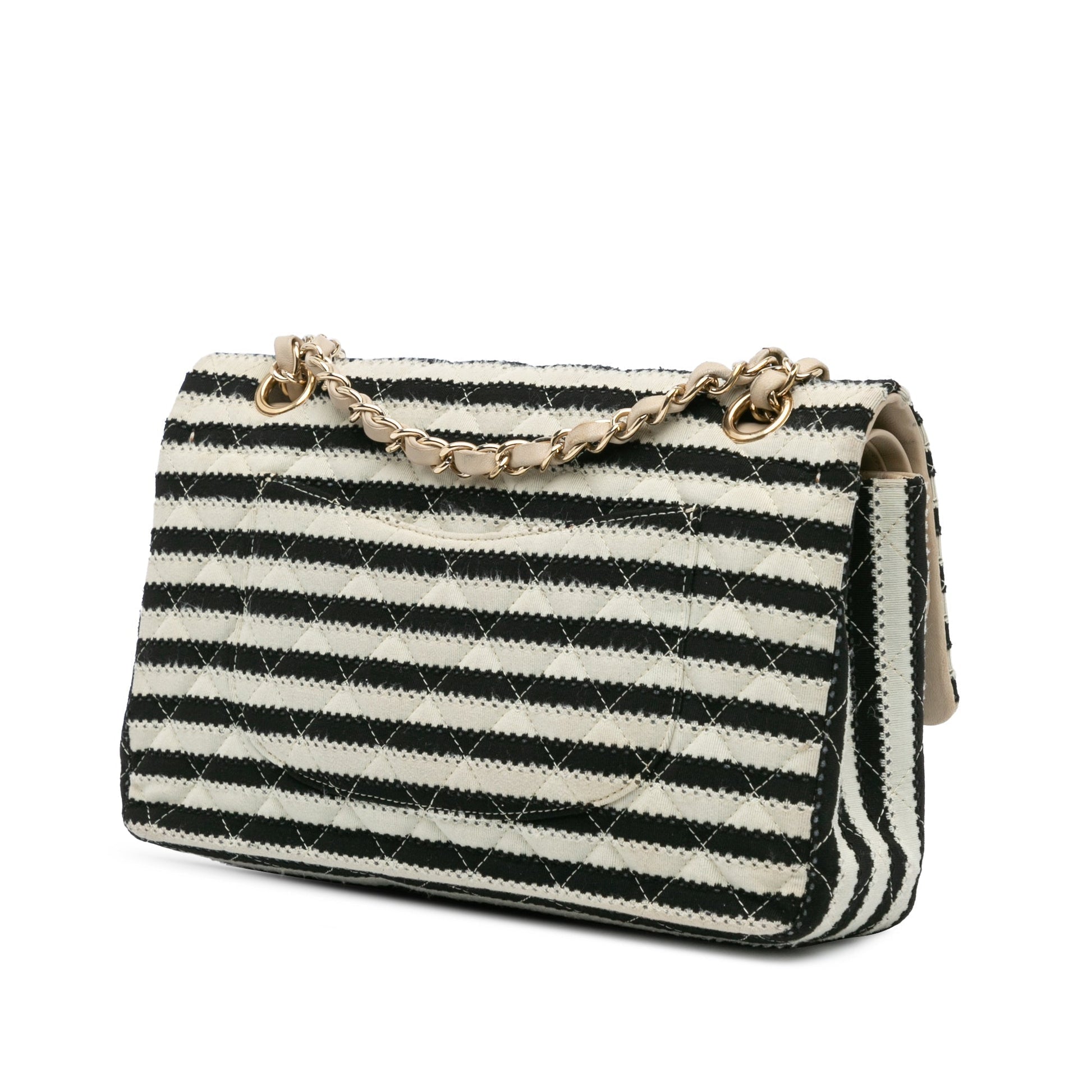 Black Chanel Medium Classic Jersey Coco Sailor Double Flap Shoulder Bag
