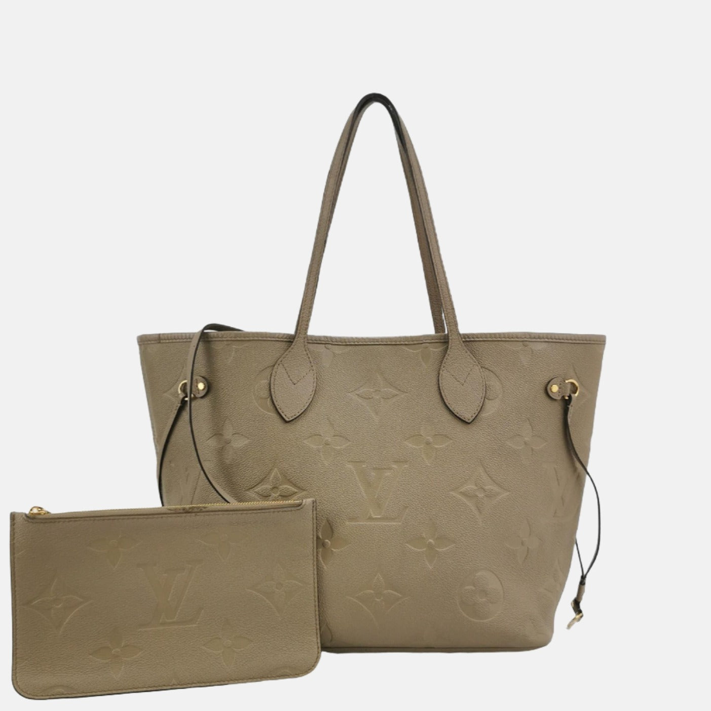 Louis Vuitton Neverfull MM Leather Grey Medium Tote Bag
