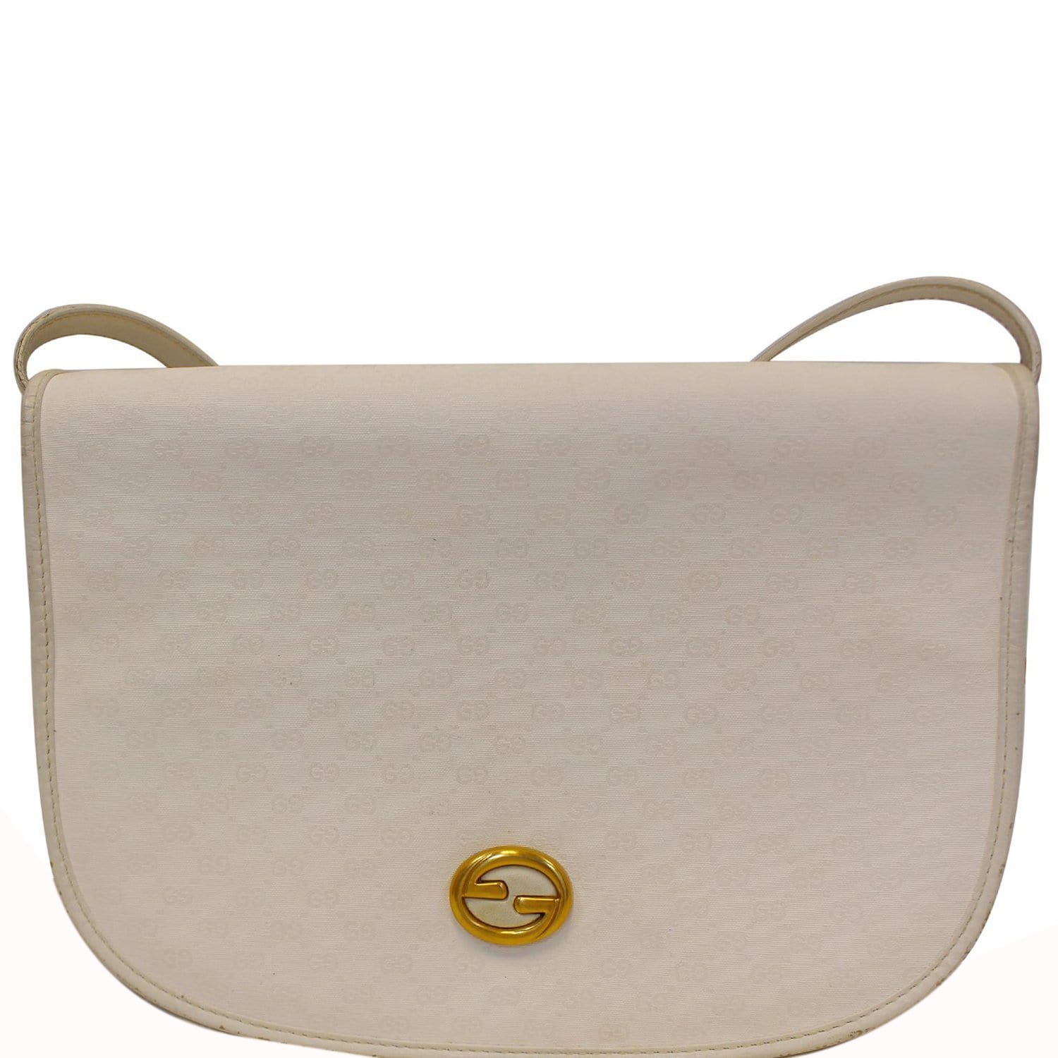 Gucci Supreme Crossbody Bag White Flap