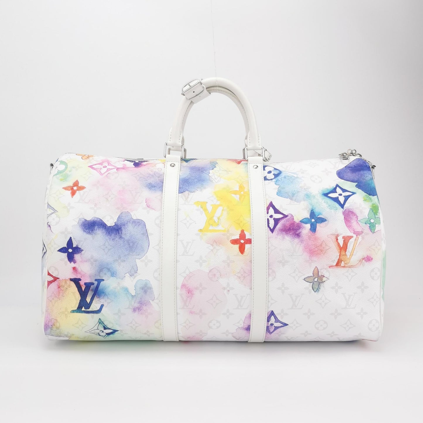 Louis Vuitton Keepall 50 Watercolor White Travel Bag
