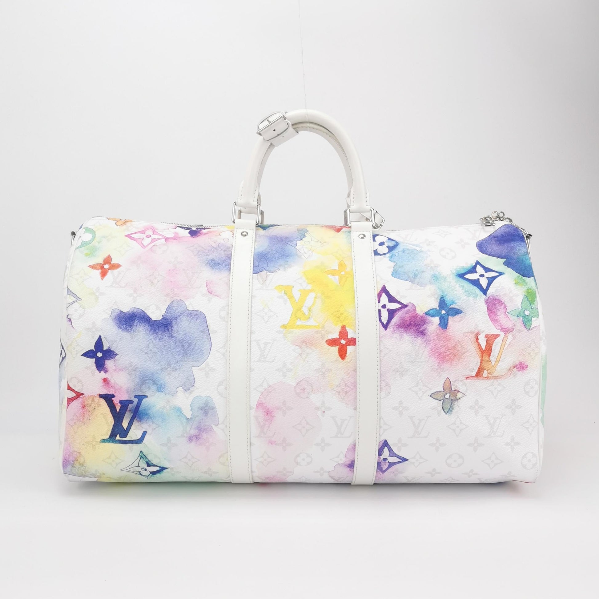 Louis Vuitton Keepall 50 Watercolor White Travel Bag