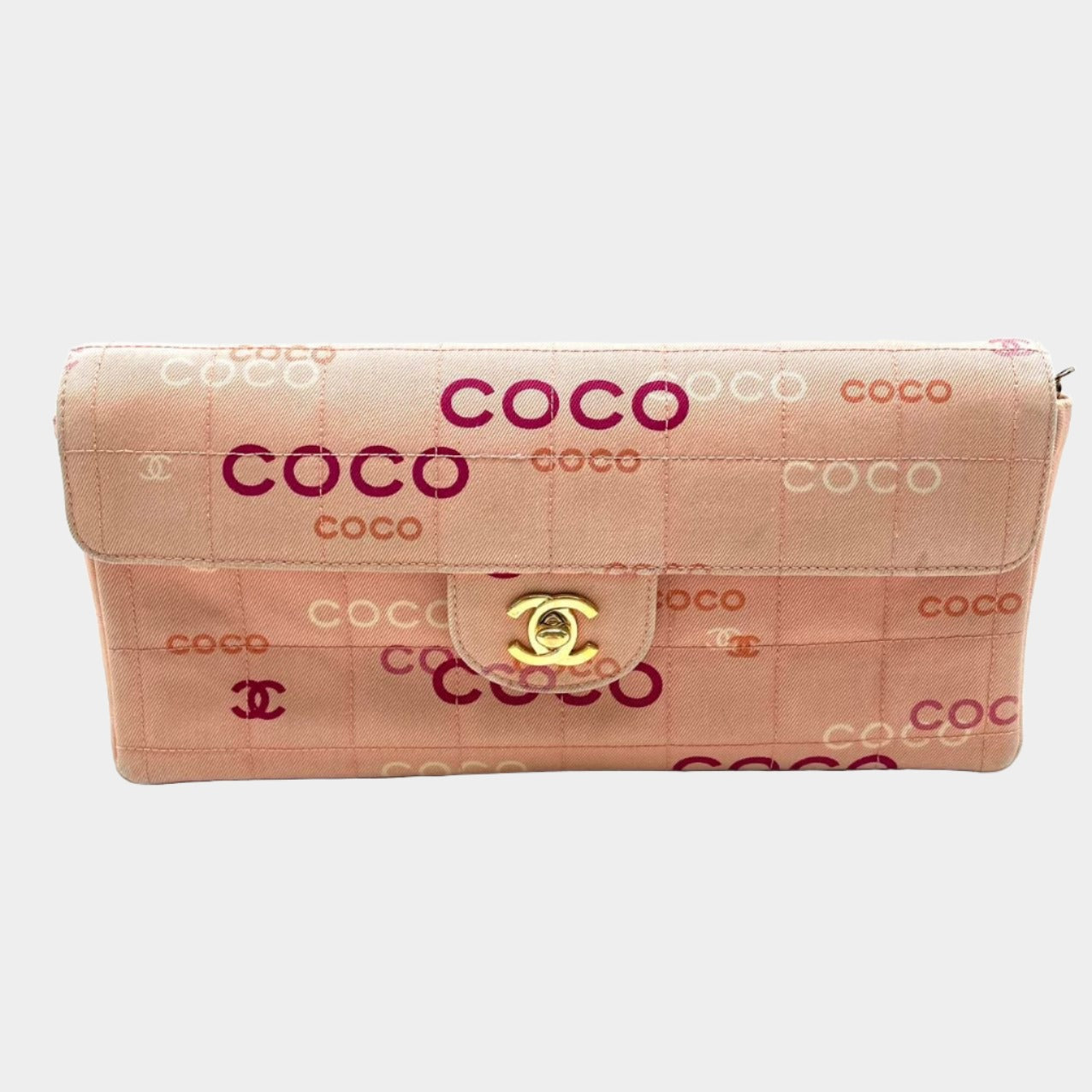 Chanel East West Chocolate Bar Denim Coco Pink Handbag Prints 1