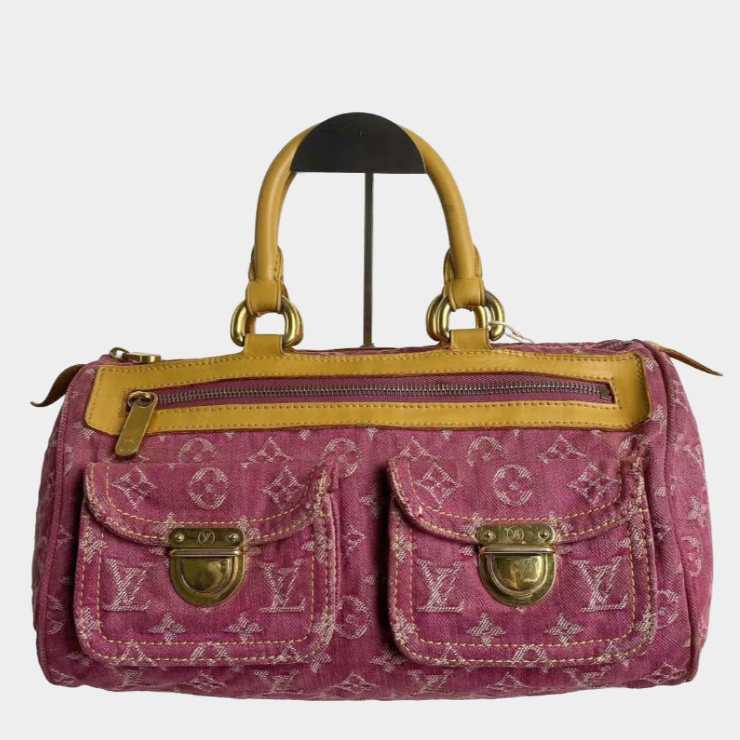 Louis Vuitton Denim Neo Speedy Boston Pink Travel Bag