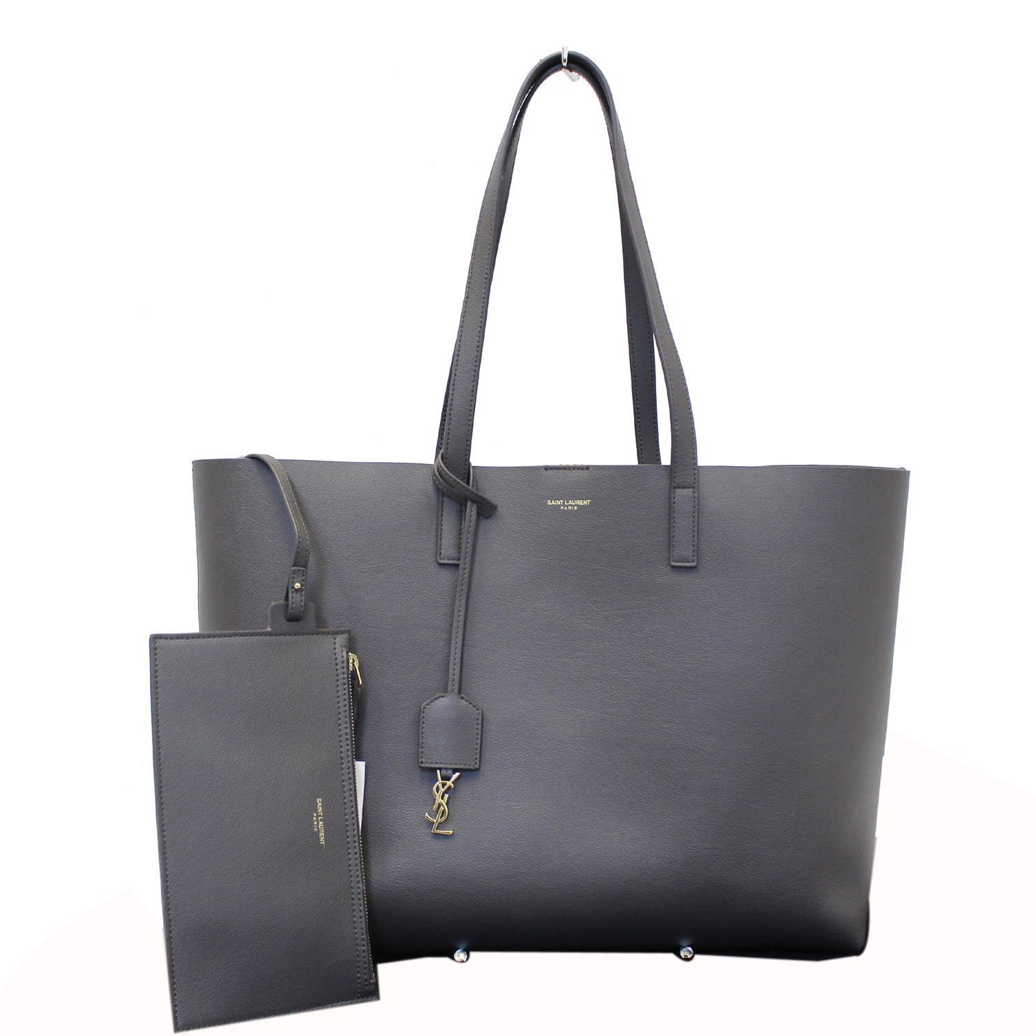 YSL Saint Laurent Saint Laurent Shopping Tote Bag Grey Leather