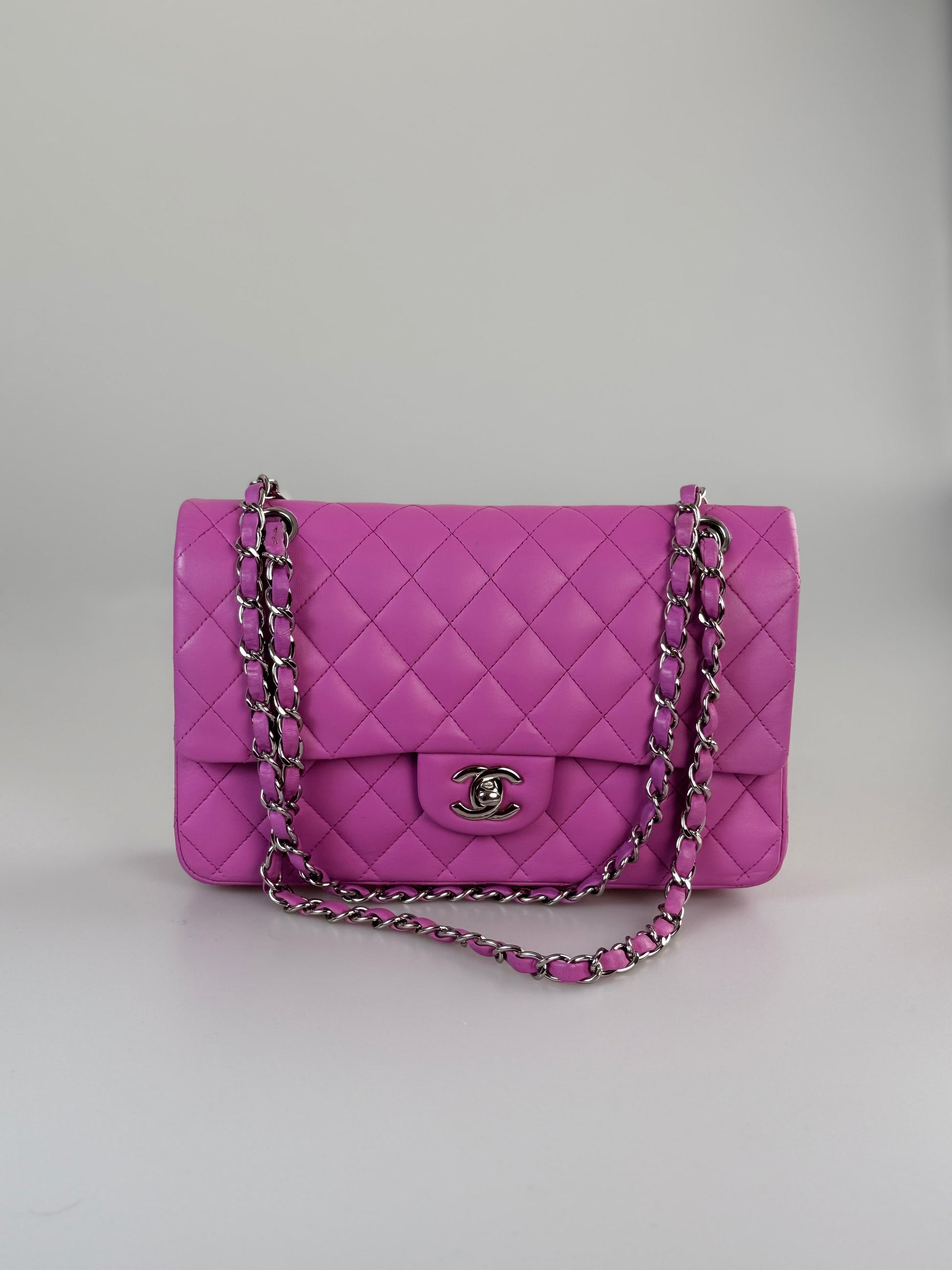 Chanel purple medium timeless flap bag
