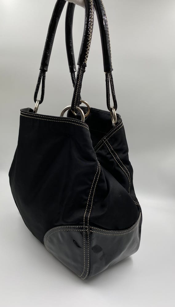 Prada And Tote Leather Nylon Tote Bag