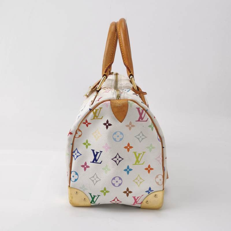 Louis Vuitton x Takashi Murakami Speedy 30 White Multicolor Handbag White Multicolor