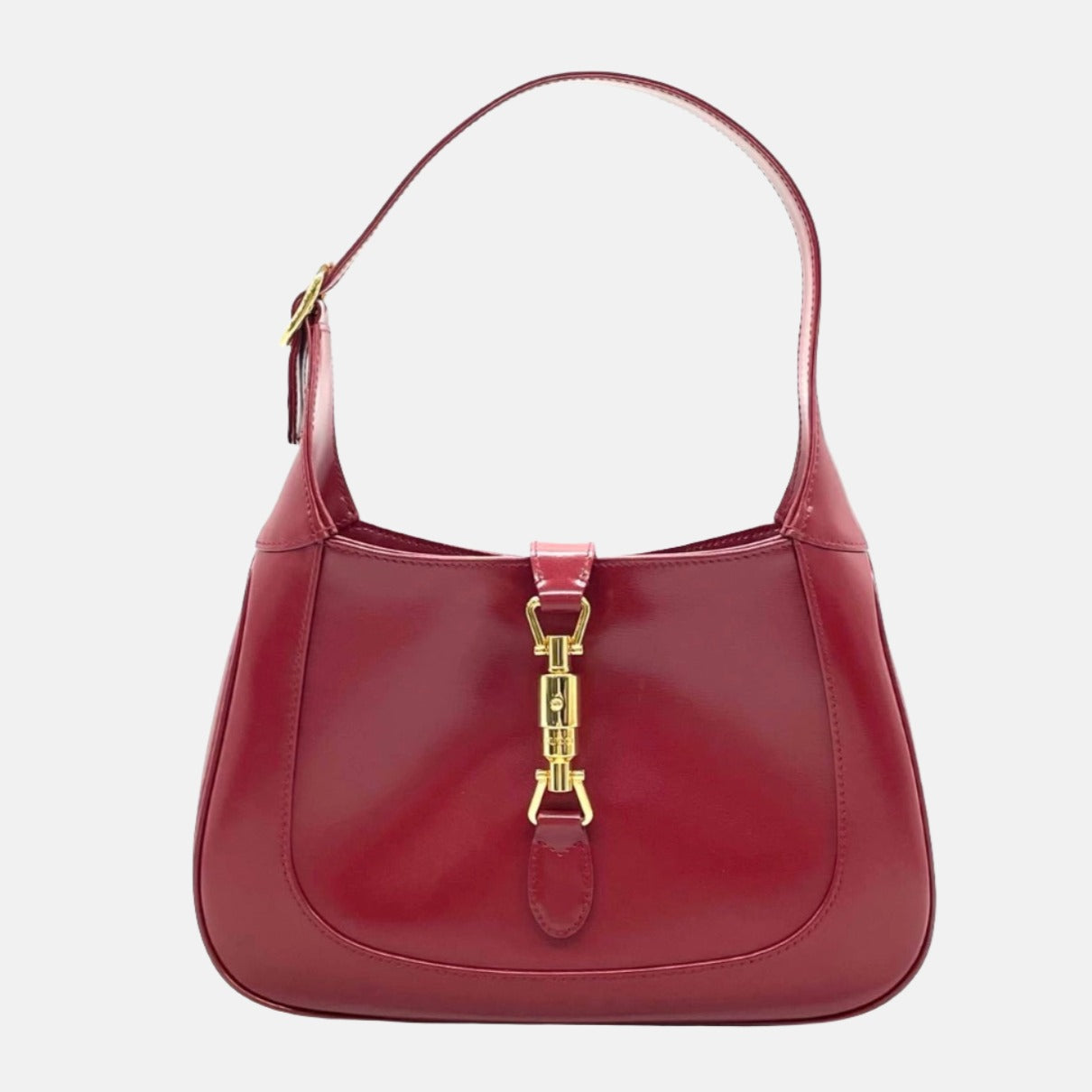 Gucci Jackie Burgundy Adjustable Strap Leather Red Small Travel Bag Adjustable Strap