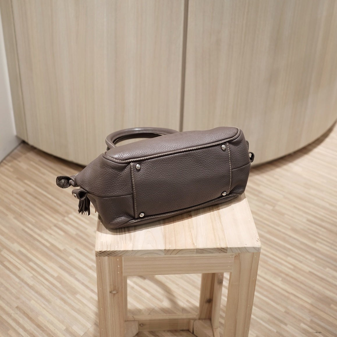 Chanel   brown papillon calfskin tassel handbag
