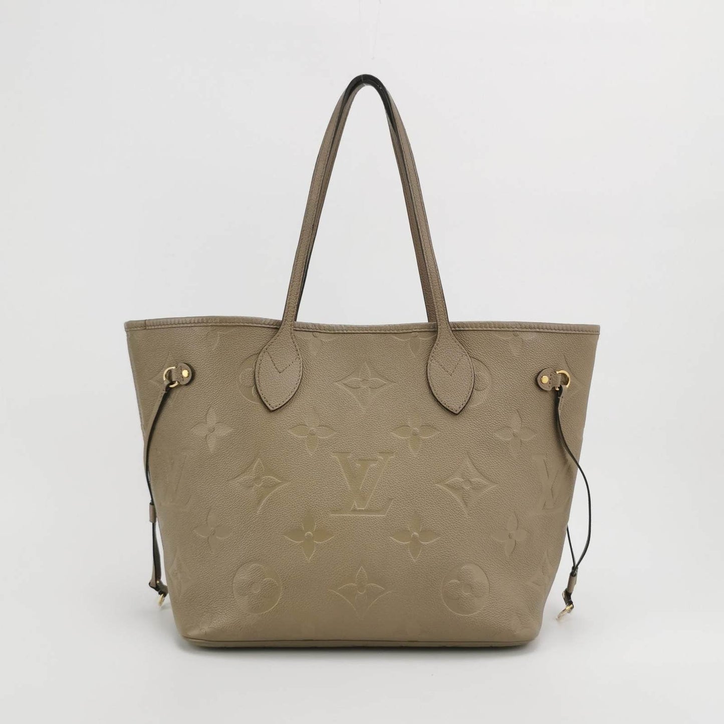 Louis Vuitton Neverfull MM Leather Grey Medium Tote Bag