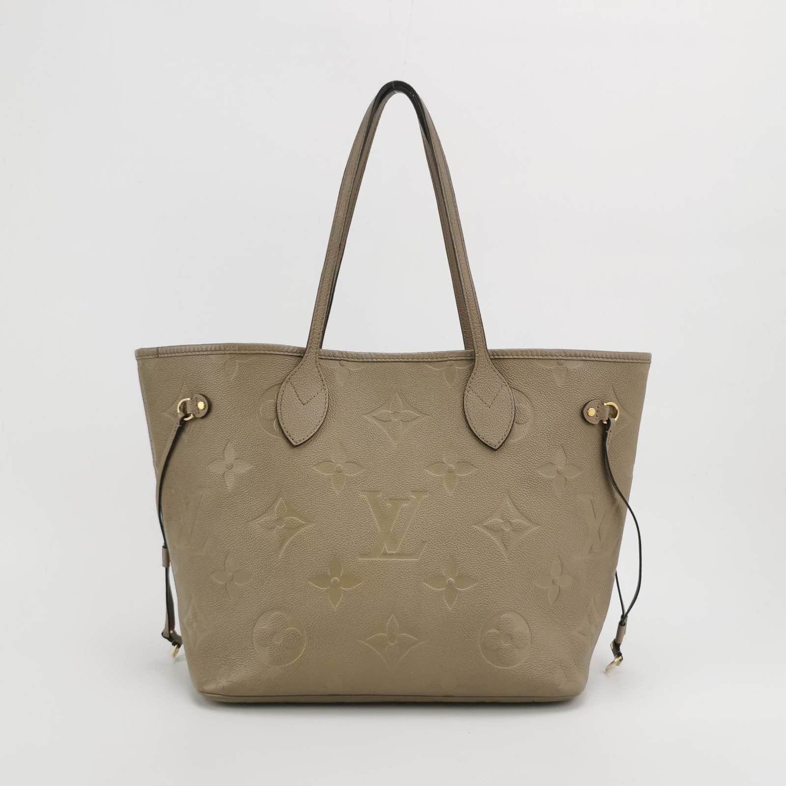 Louis Vuitton Neverfull MM Leather Grey Medium Tote Bag