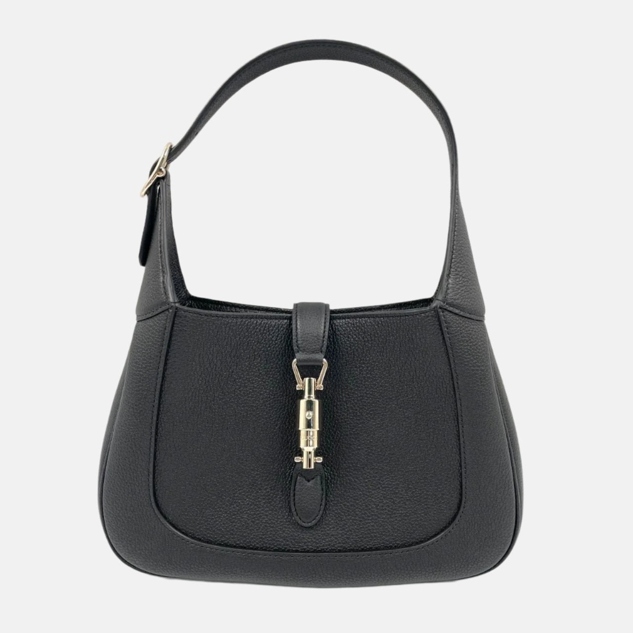 Gucci Jackie Pebbled Never Worn Leather Black Small Travel Bag