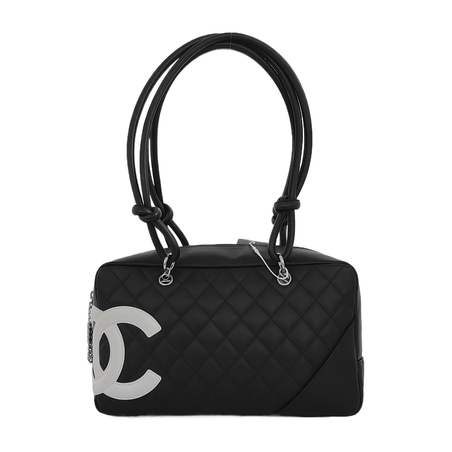 Chanel Cambon Calfskin Double Black Leather Shoulder Bag